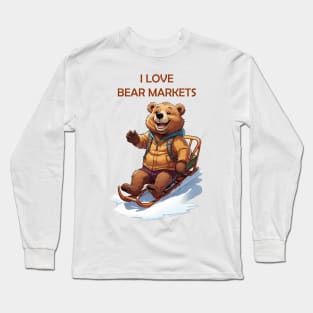 Cute Bear Market Bear Design Long Sleeve T-Shirt